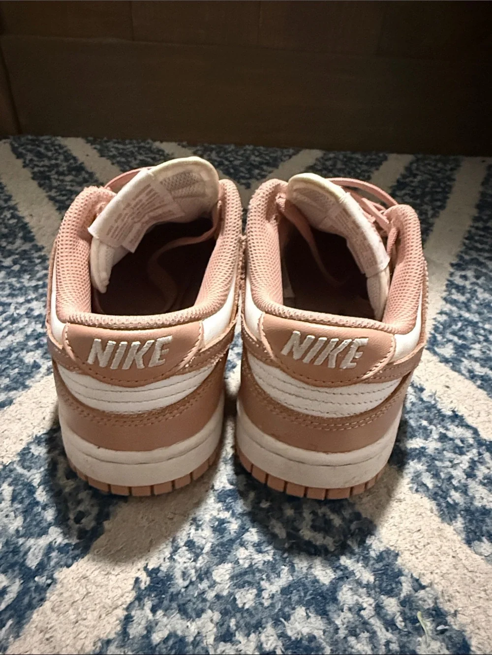 Nike Women's Low-Top Sneakers in Blush Pink and White